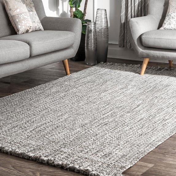 nuLOOM Courtney Braided Indoor/Outdoor Area Rug, 7' 6" x 9' 6", Salt and Pepper