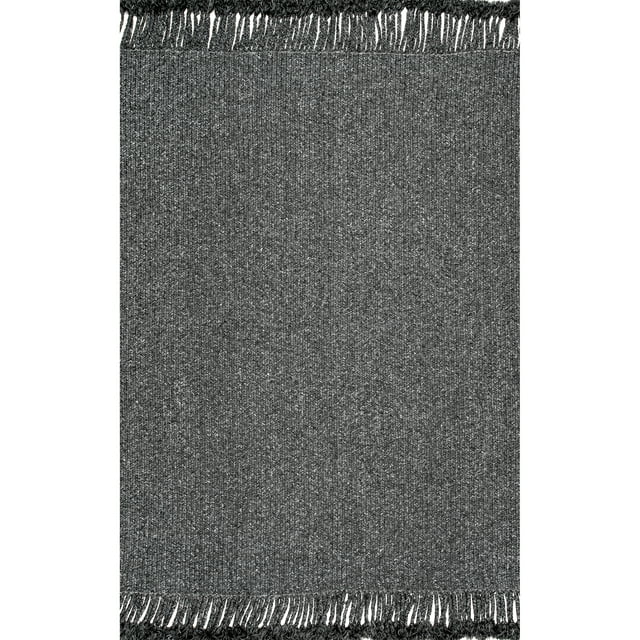 nuLOOM Courtney Braided Indoor/Outdoor Area Rug, 8', Charcoal