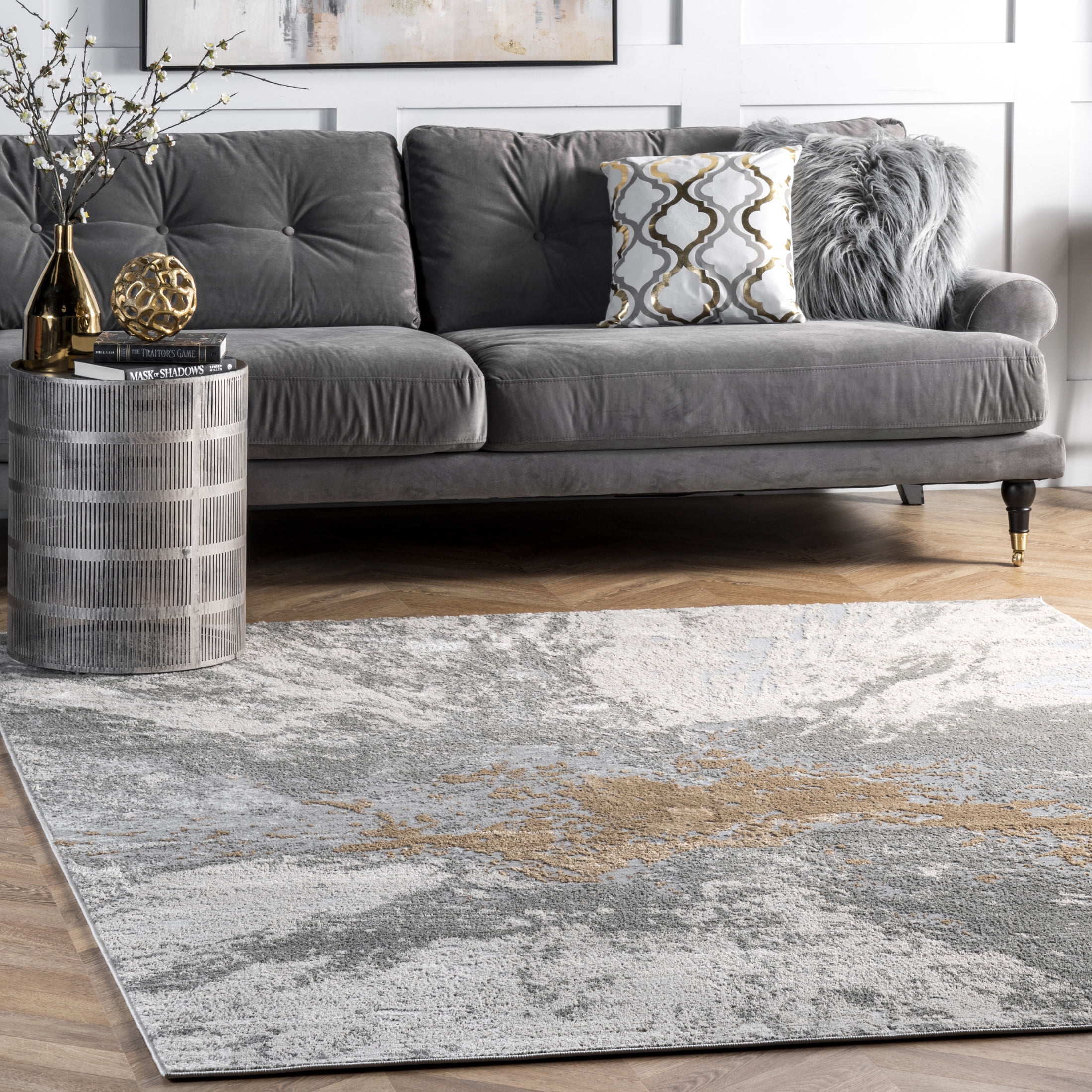 nuLOOM Cyn Contemporary Abstract Area Rug, 4' 3" x 6' 3", Cyn Silver