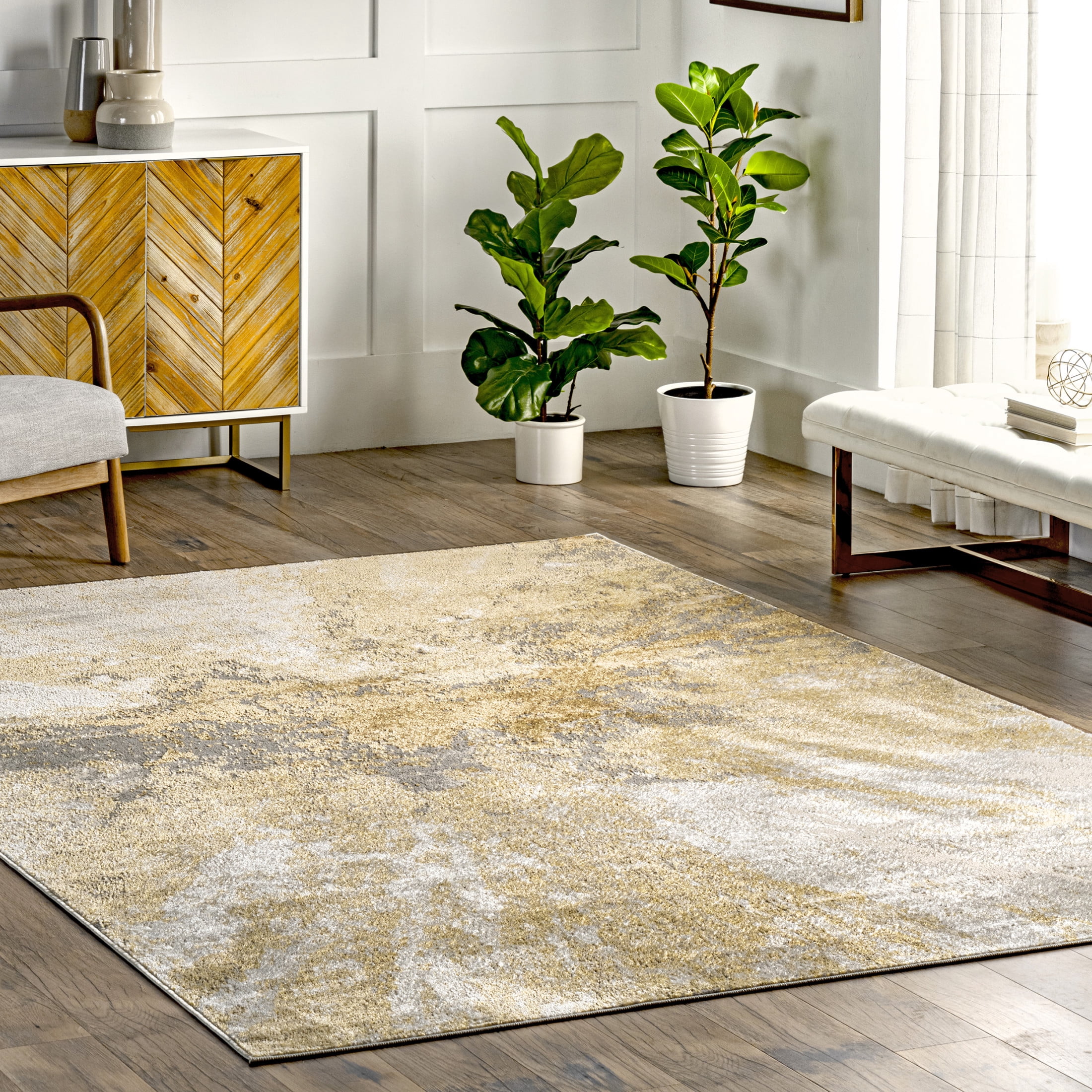 nuLOOM Cyn Contemporary Abstract Area Rug, 8' 10" x 12', Cyn Gold
