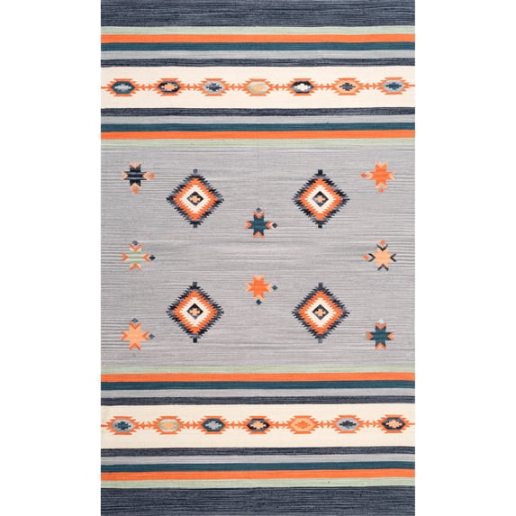 nuLOOM Dakota Tribal Diamond And Stripes Area Rug, 6' x 9', Multi
