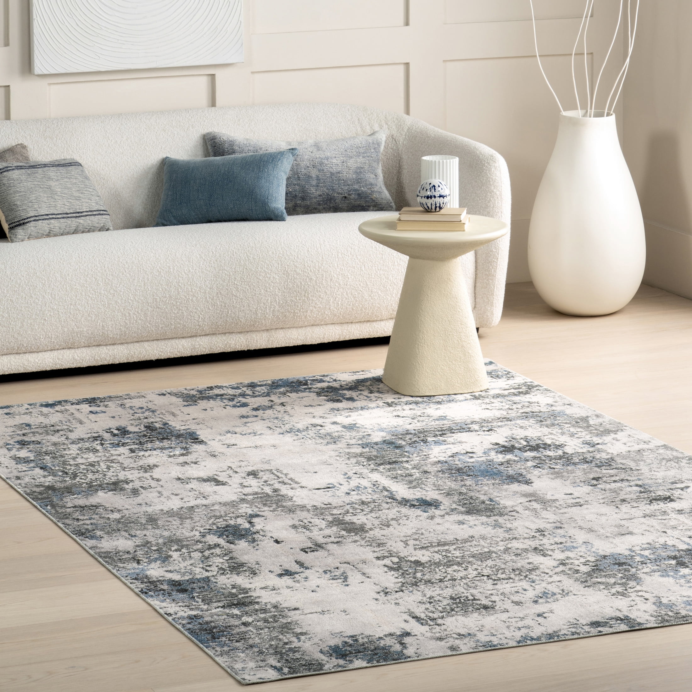 nuLOOM Dali Low Neutral, Machine Washable Area Rug, 8' x 10', Blue Grey ...