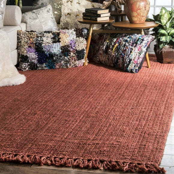 nuLOOM Daniela Chunky Jute Brick 3' x 5' Farmhouse Area Rug