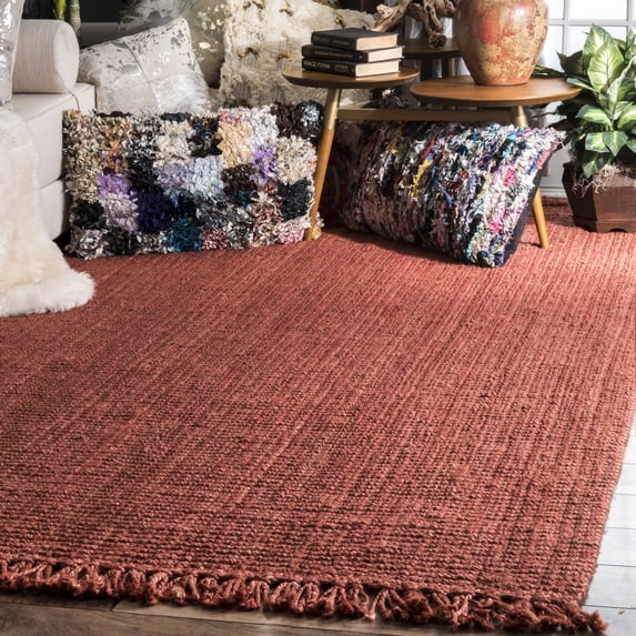 nuLOOM Daniela Chunky Jute Brick 3' x 5' Farmhouse Area Rug