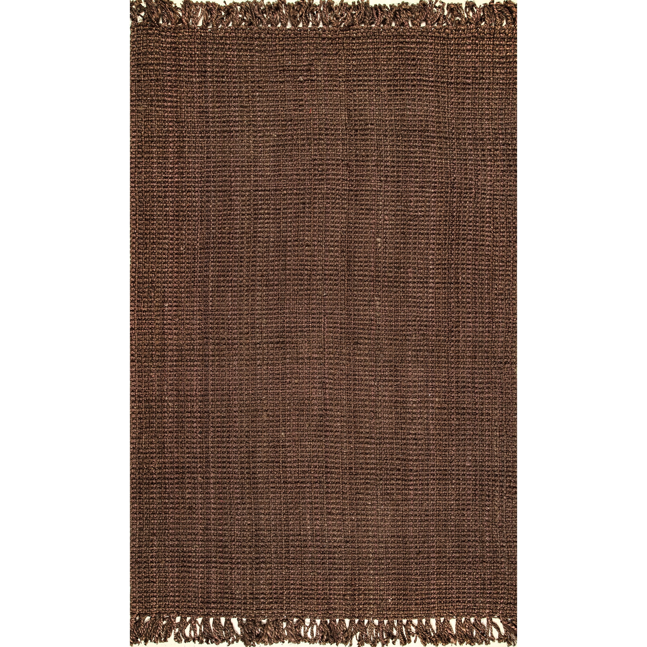 Artisanal Handwoven Chocolate Brown Jute 6' x 9' Area Rug