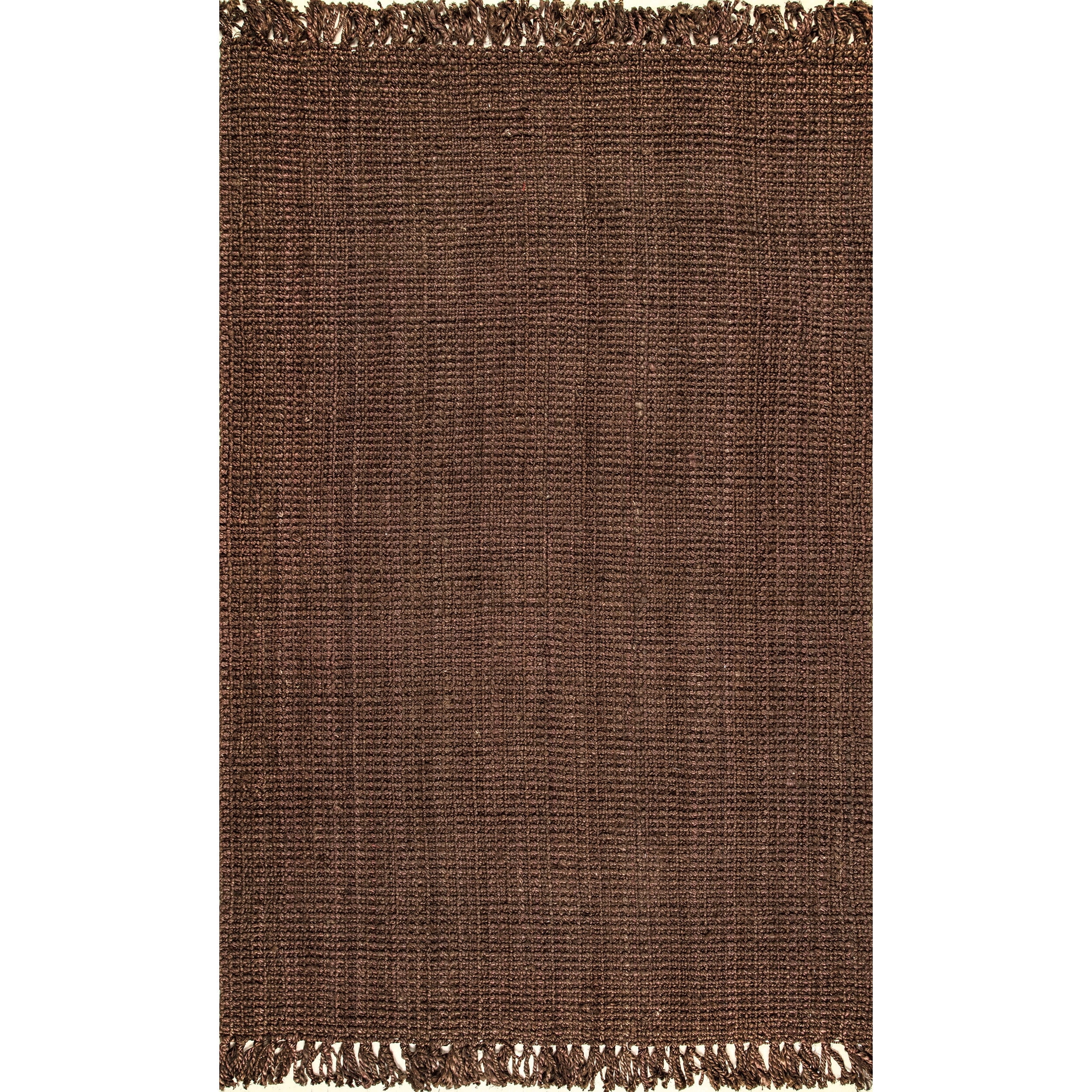 nuLOOM Daniela Chunky Jute Chocolate 7' 6" x 9' 6" Farmhouse Area Rug