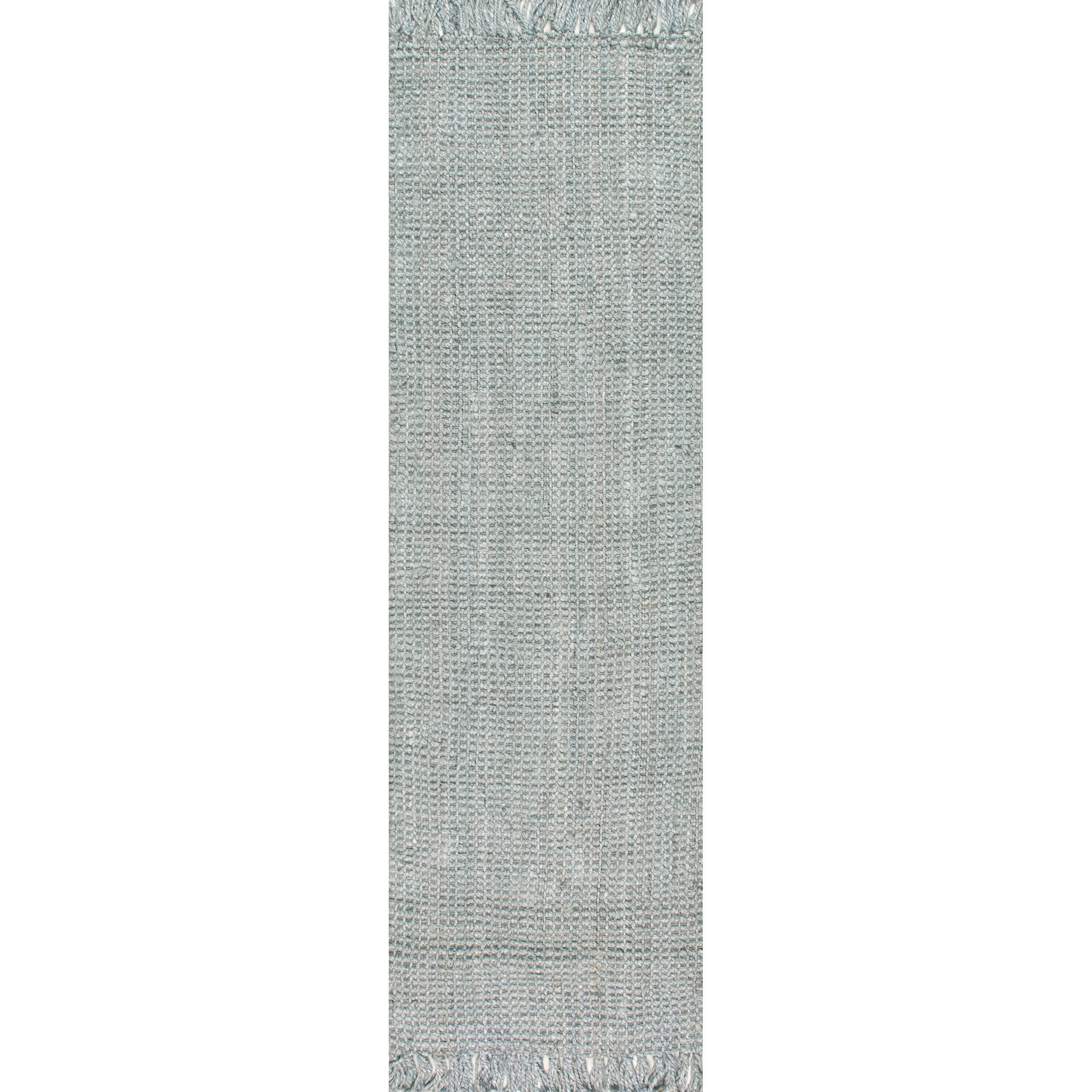 Gray Handmade Braided Jute Runner Rug 2'6" x 12'