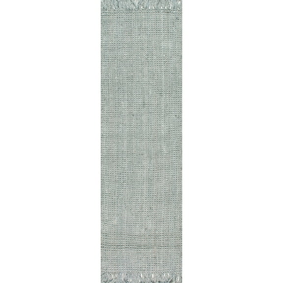 nuLOOM Daniela Chunky Jute Grey 2' 6" x 12' Farmhouse Runner Rug