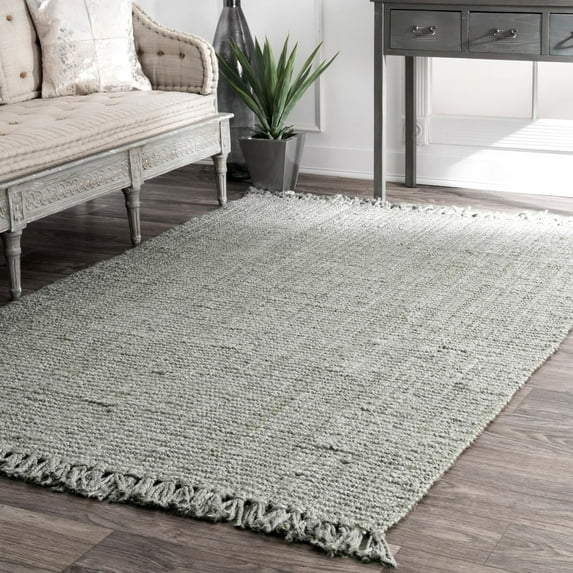 nuLOOM Daniela Chunky Jute Grey 8' 6" x 11' 6" Farmhouse Area Rug