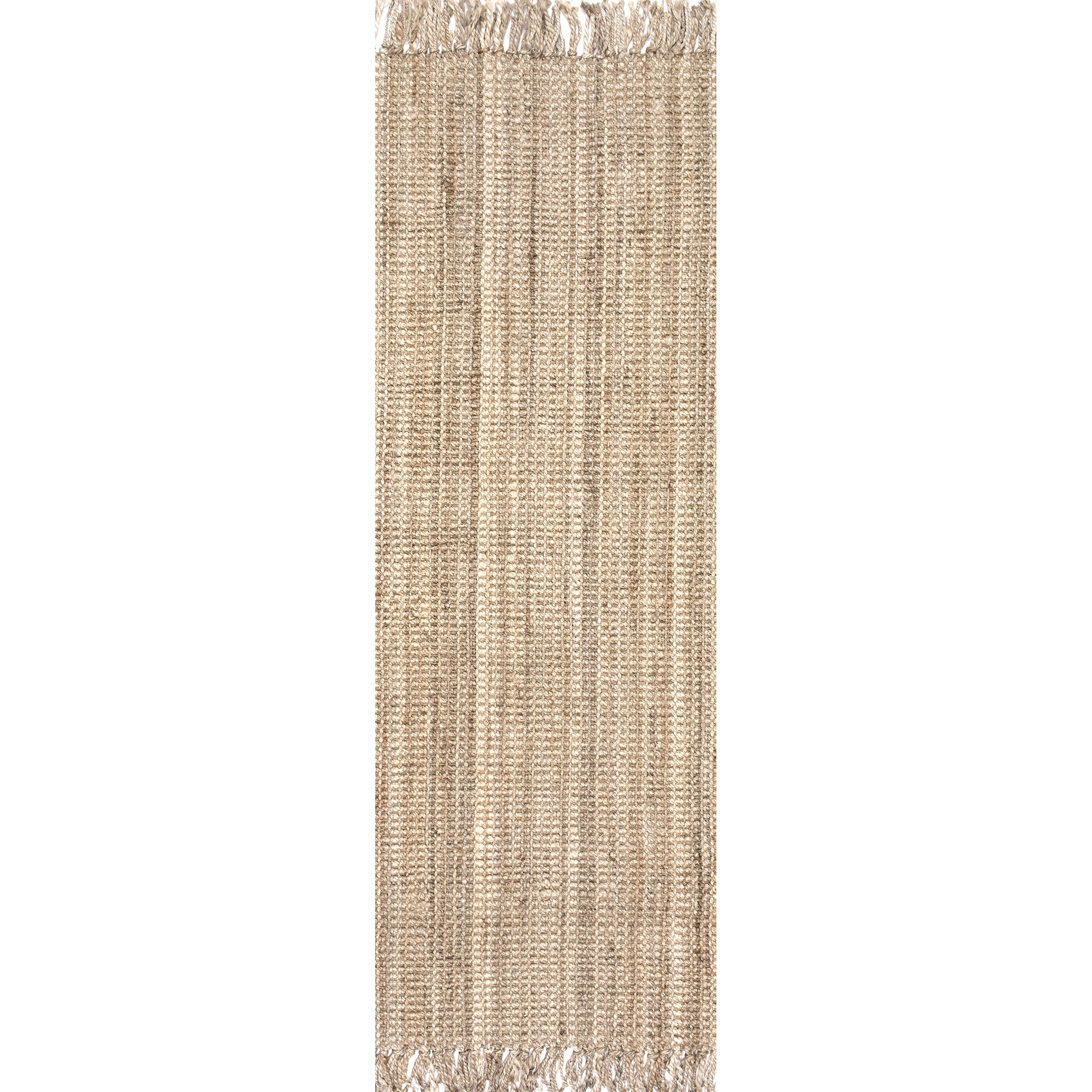 Handmade Tan Natural Jute Runner Rug, 2' 6" x 6'