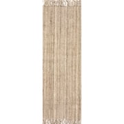 nuLOOM Daniela Chunky Jute Natural 2' 6" x 8' Farmhouse Runner Rug