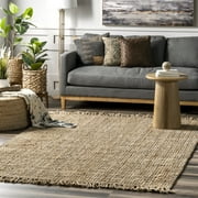 nuLOOM Daniela Chunky Jute Natural 3' x 5' Farmhouse Area Rug