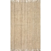 nuLOOM Daniela Chunky Jute Natural 5' x 7' 6" Farmhouse Area Rug