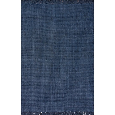 nuLOOM Daniela Chunky Jute Navy 5' x 7' 6" Farmhouse Area Rug