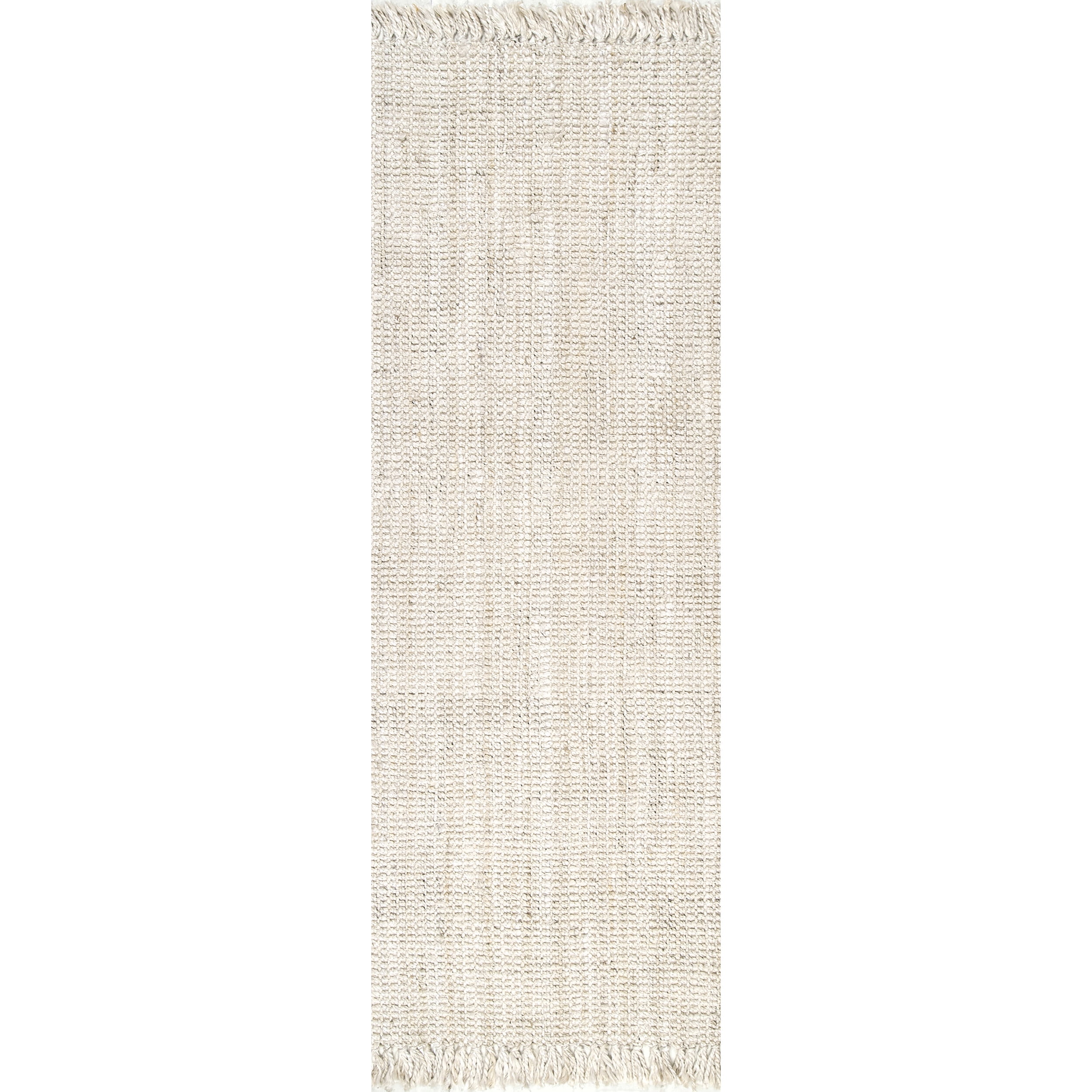 nuLOOM Daniela Chunky Jute Off-White 2' 6" x 12' Farmhouse Runner Rug