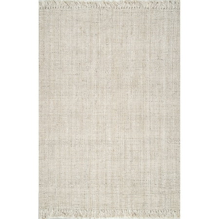 nuLOOM Daniela Chunky Jute Off-White 2' x 3' Farmhouse Area Rug