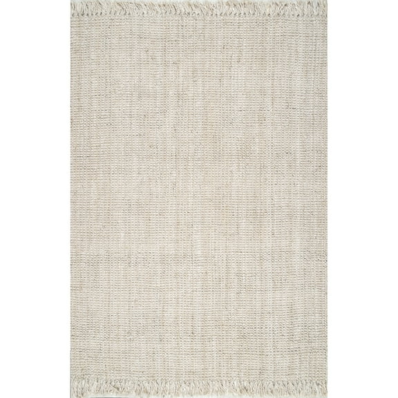 nuLOOM Daniela Chunky Jute Off-White 2' x 3' Farmhouse Area Rug