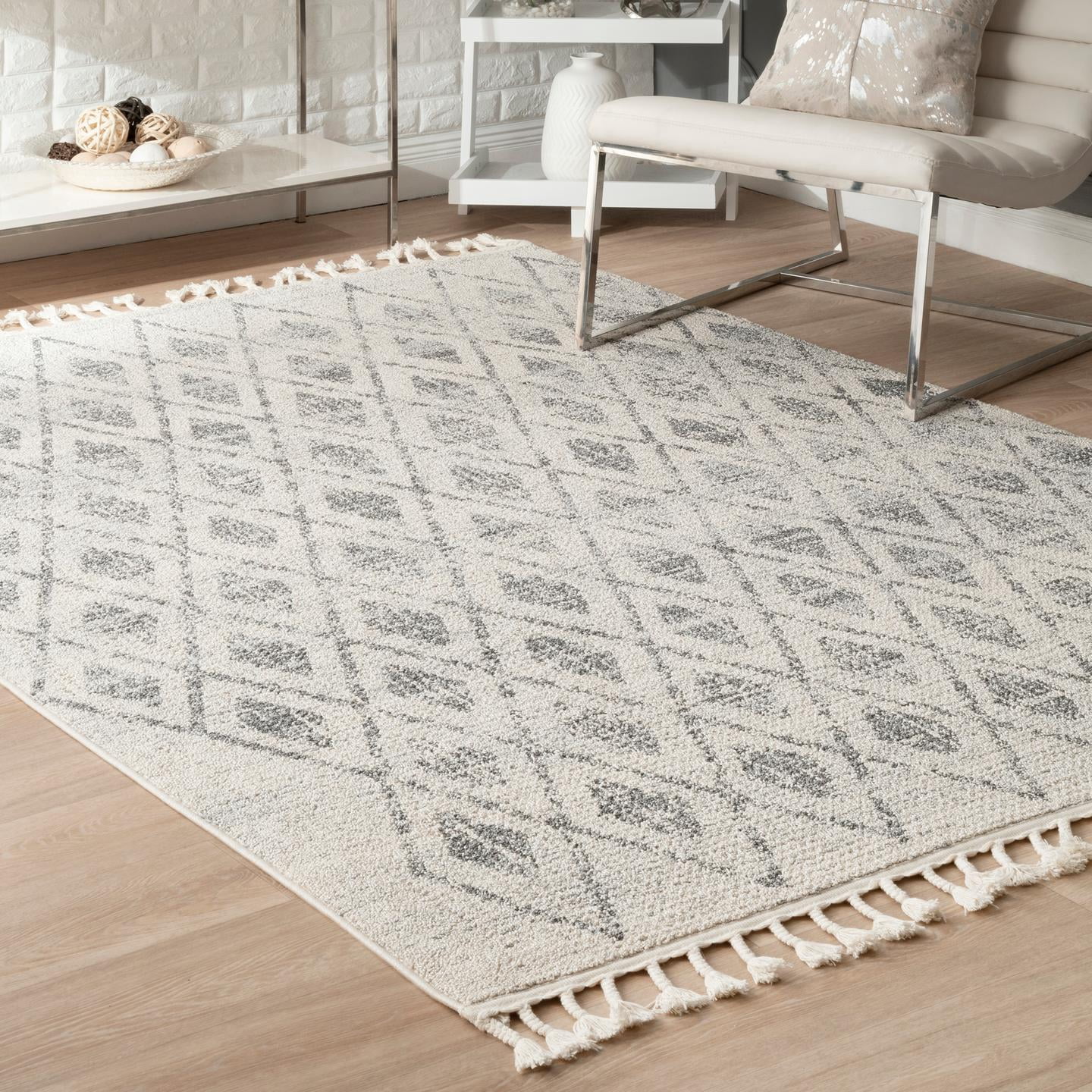 nuLOOM Daphne Diamond Indoor/Outdoor Area Rug, 6' 7" x 9', Beige