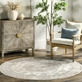 thumbnail image 1 of nuLOOM Darby Persian SplashGuard Machine Washable Area Rug, 8', Round, Darby Beige, 1 of 5