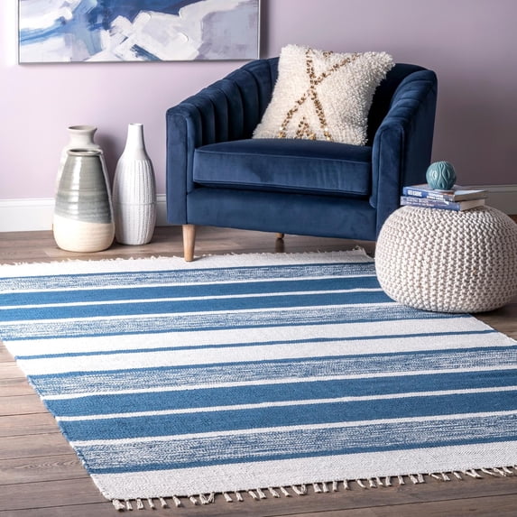 nuLOOM Darla Hand Woven Area Rug, 4' x 6', Blue