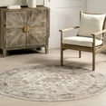 thumbnail image 1 of nuLOOM Davi Faded SplashGuard Machine Washable Area Rug, 6', Round, Davi Stone, 1 of 18