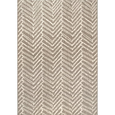 nuLOOM Dawn Herringbone Indoor/Outdoor Area Rug, 7' 6" x 10' 9", Brown