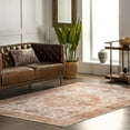 thumbnail image 1 of nuLOOM Dawson Machine Washable Distressed Medallion Area Rug, 3' x 5', Peach, 1 of 10