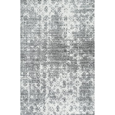 nuLOOM Deedra Contemporary Gray Runner Rug, 5' x 8', Machine-Made