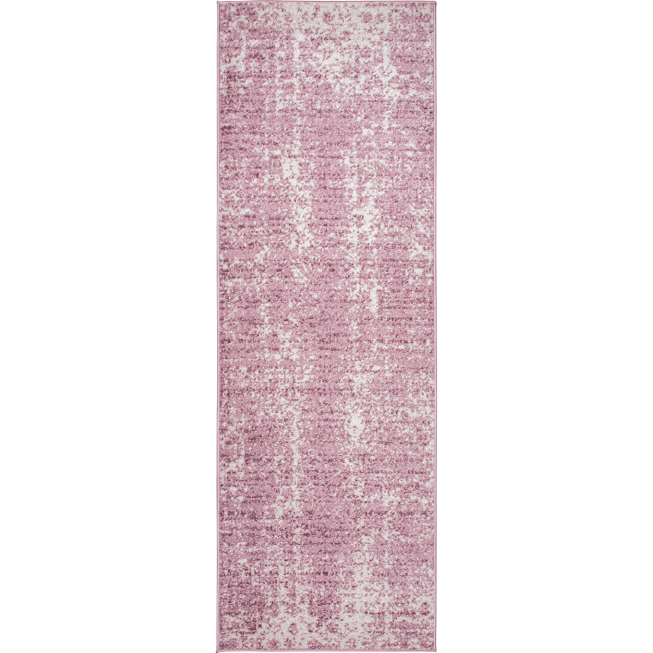 Deedra Pink and Ivory Abstract Runner Rug