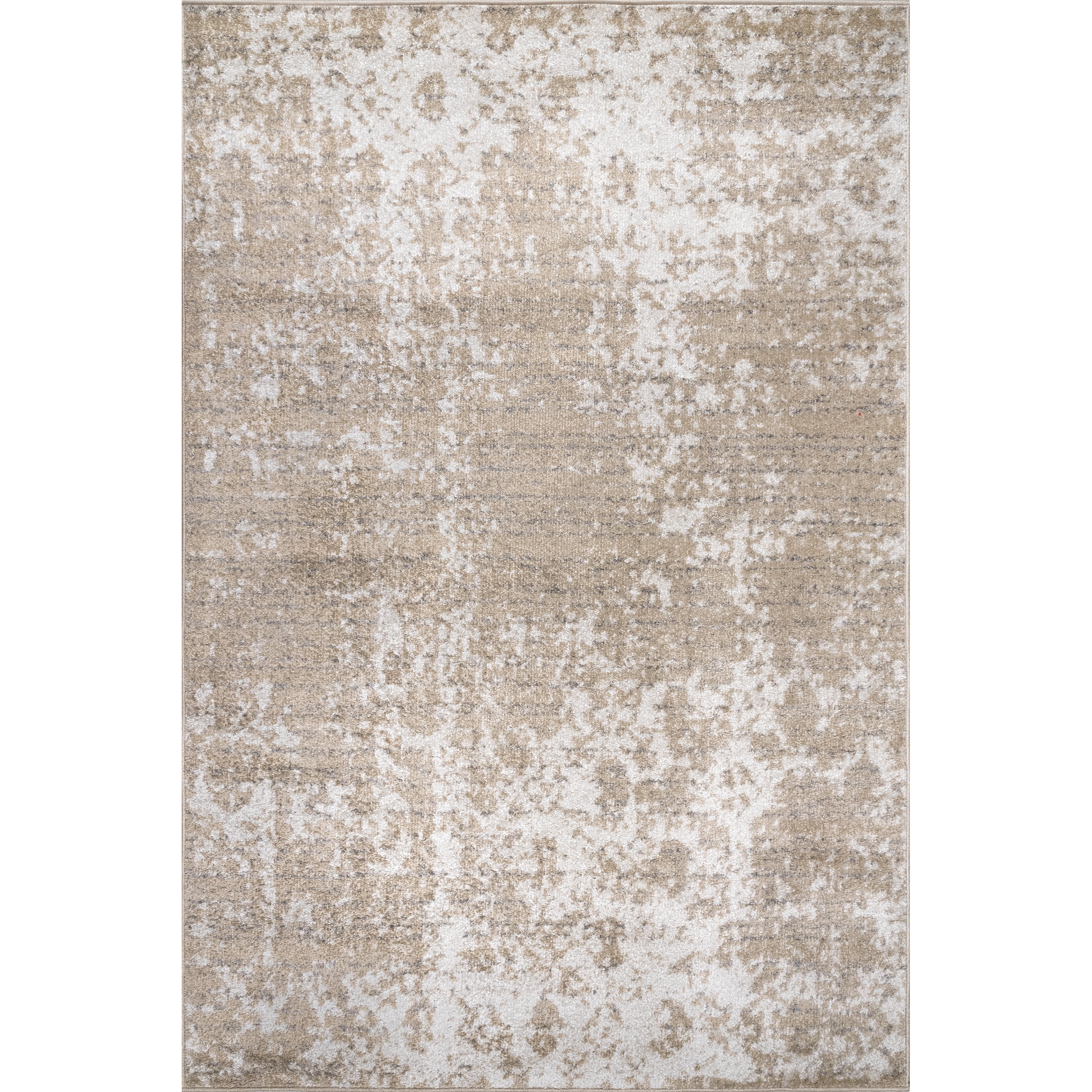 Beige Abstract Synthetic 8' x 10' Oval Area Rug