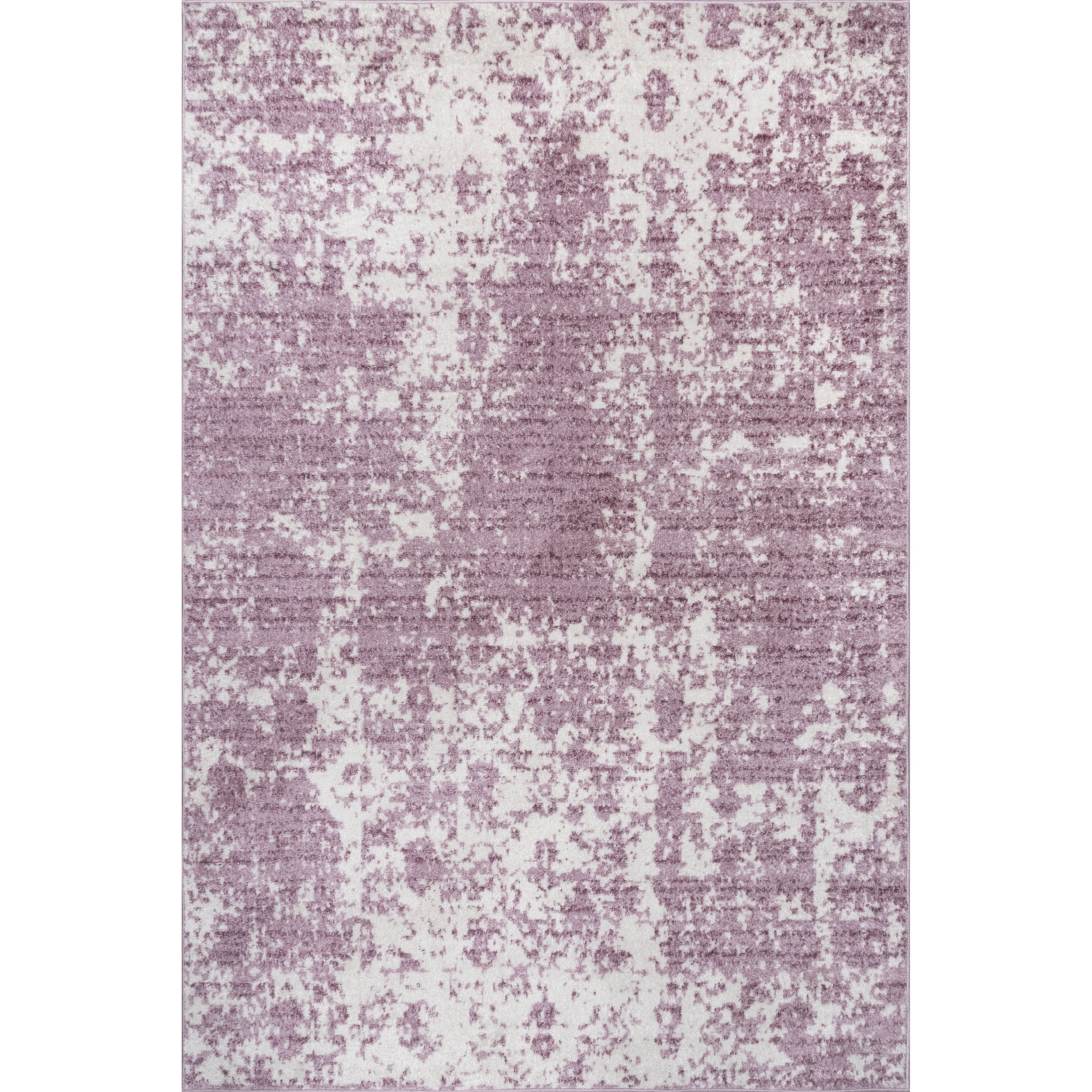 Deedra Pink and Ivory Abstract 9' x 12' Synthetic Area Rug