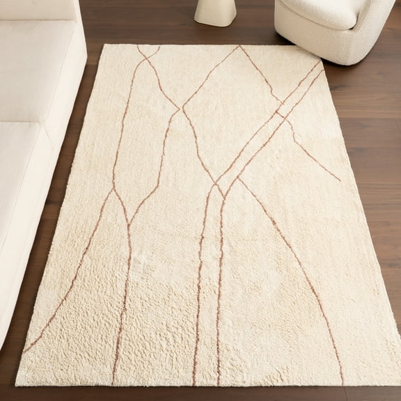nuLOOM Deepika Contemporary Abstract Cotton Area Rug, 4' x 6', Ivory