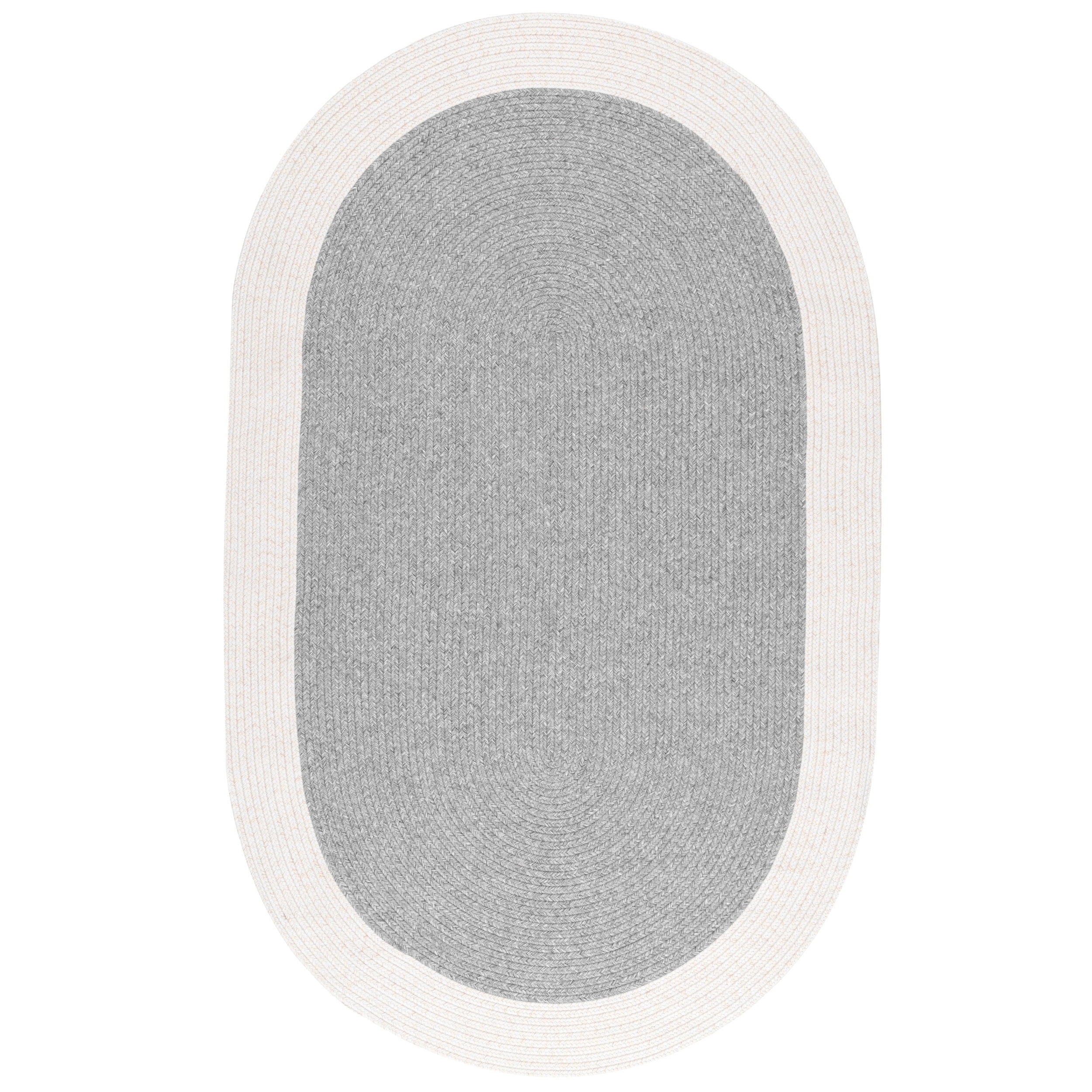 nuLOOM Delaine Braided Solid Border Indoor/Outdoor Area Rug, 8' x 10', Gray