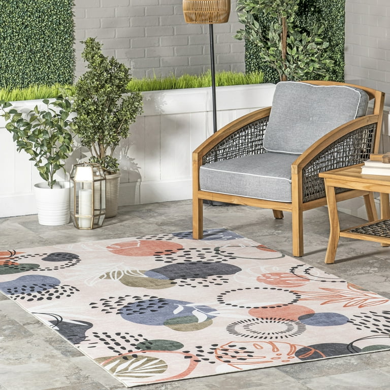 4' X 6' Multicolor Floral Indoor Outdoor Area Rug 4' X 6' Multicolor Floral Indoor Outdoor Area Rug