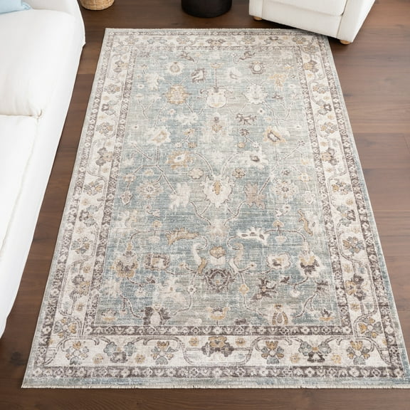 nuLOOM Delvina Vintage Traditional Medallion Area Rug, 4' x 6', Blue