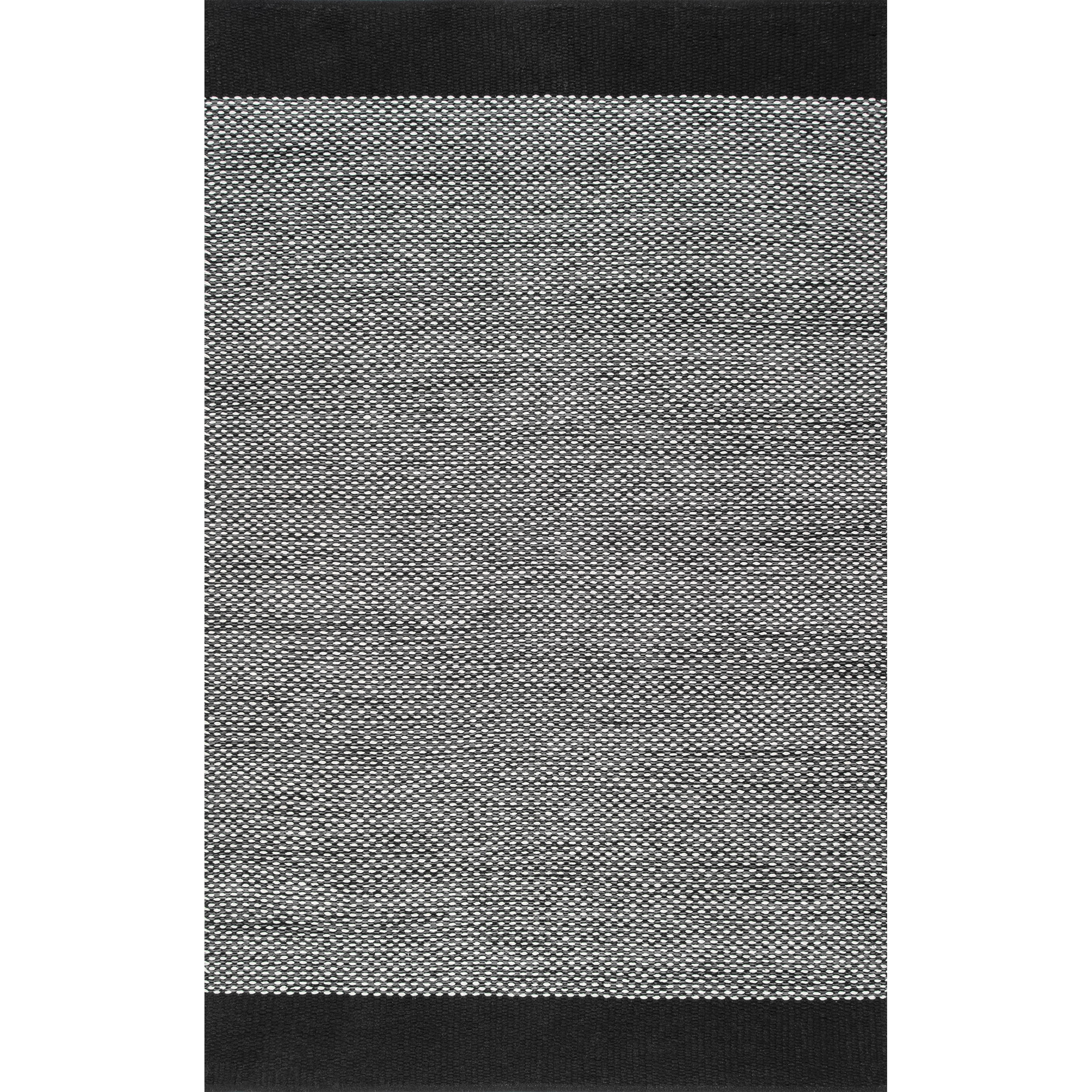 Handmade Reversible Black Cotton Flatweave Rug, 8' x 10'