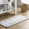thumbnail image 1 of nuLOOM Diamond Stripes Anti Fatigue Kitchen or Laundry Room Comfort Mat, 18" x 30", Light Grey, 1 of 4