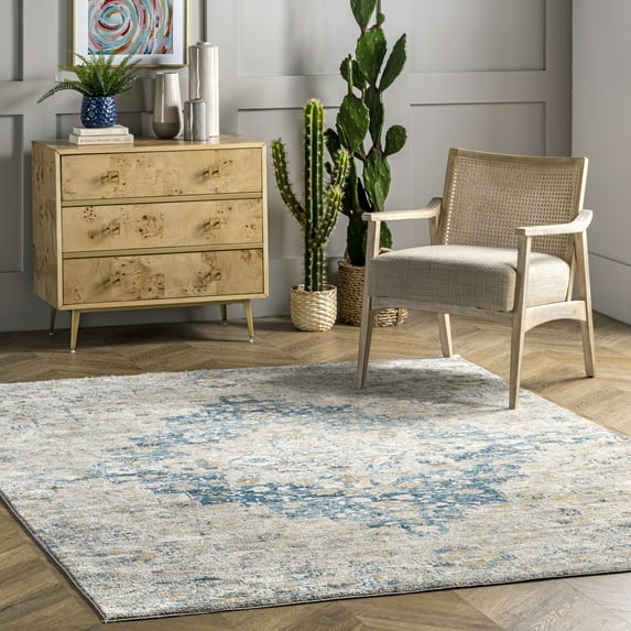 nuLOOM Diana Medallion Vintage Area Rug, 2' 8" x 10', Blue