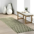 thumbnail image 1 of nuLOOM Dominique Abstract Checkered Fringe Area Rug, 2' 8" x 8', Runner, Dominique Green, 1 of 9