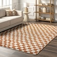 thumbnail image 1 of nuLOOM Dominique Abstract Checkered Fringe Area Rug, 4' x 6' 5", Dominique Orange, 1 of 9