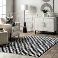 thumbnail image 1 of nuLOOM Dominique Abstract Checkered Fringe Area Rug, 5' x 7' 10", Dominique Navy, 1 of 12