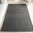 thumbnail image 1 of nuLOOM Dorene Contemporary High-Low Striped Wool Area Rug, 4' x 6', Charcoal, 1 of 9