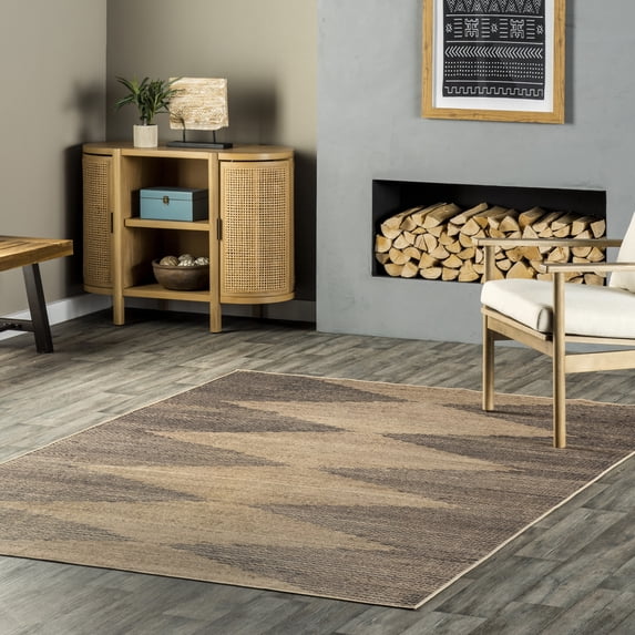 nuLOOM Dori SpinClean Tribal Easy-Jute Machine Washable Area Rug, 9' x 12', Dori Natural
