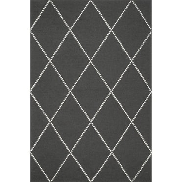 nuLOOM Dotted Diamond Trellis Wool Accent Rug, 3' x 5', Charcoal