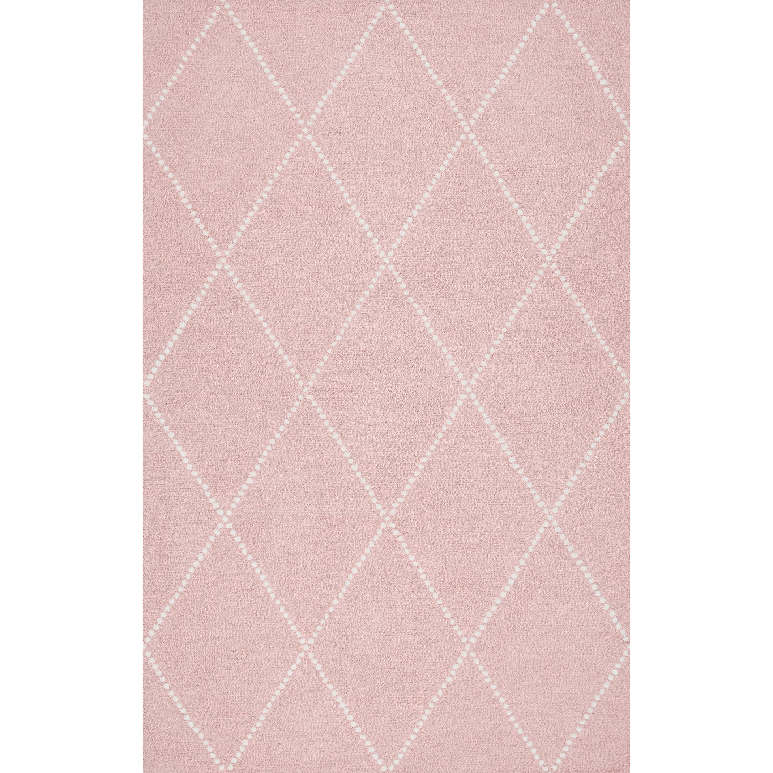 Charming Baby Pink Handmade Wool Rug 4' x 6' with Tufted Detail