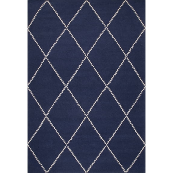 nuLOOM Dotted Diamond Trellis Wool Area Rug, 4' x 6', Navy