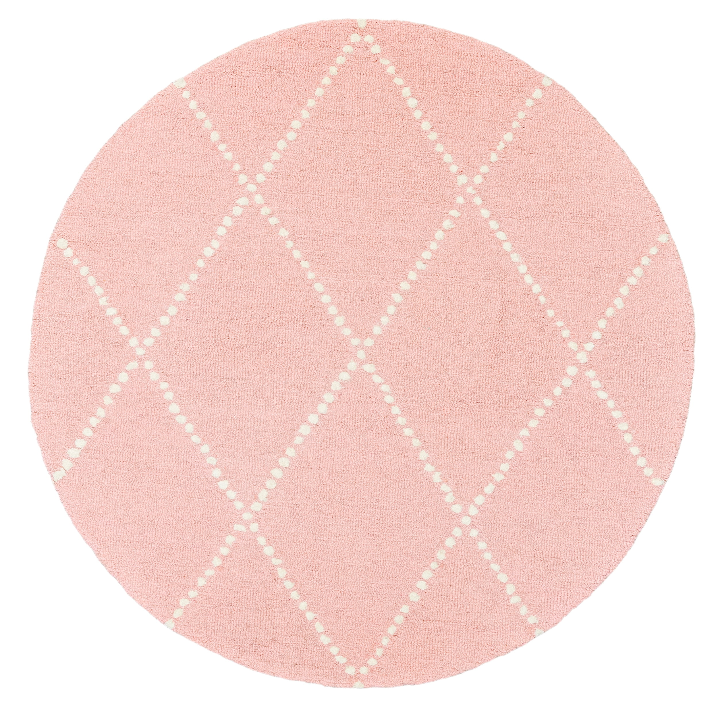 nuLOOM Dotted Diamond Trellis Wool Area Rug, 6', Baby Pink