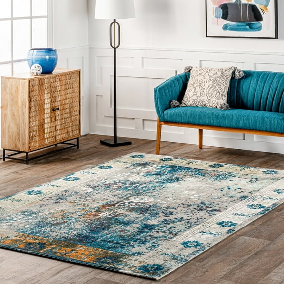 nuLOOM Vintage Dotty Area Rug, 4' x 6', Dotty Blue