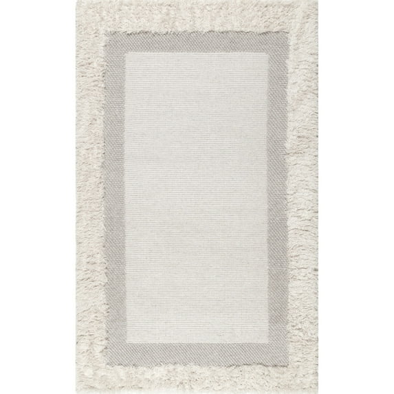 nuLOOM Double Border Wool Area Rug, 8' 6" x 11' 6", Beige
