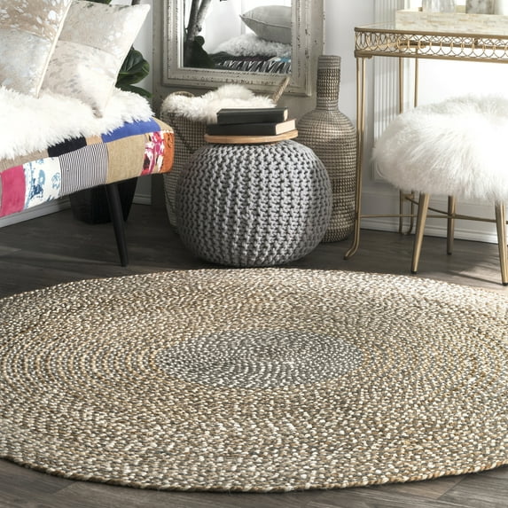 nuLOOM Draya Casual Braided Jute Area Rug, 4', Gray